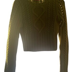 Juicy Couture Dark Green Cable Knit Sweater